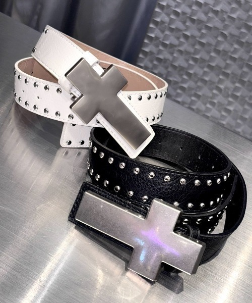 BABY09】cross studs belt / 【ベイビーナイン】クロススタッズベルト