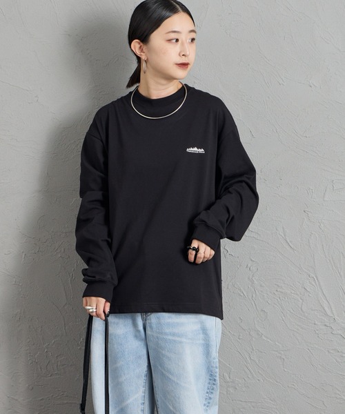 THOUSAND MILE（サウザンドマイル）の「[THOUSAND MILE/サウザンドマイル] T/Cジャージー ワンポイントロゴ刺繍ロンT（Tシャツ/カットソー・レディース・グレー/ホワイト/ブラック・S）」の22枚目の写真