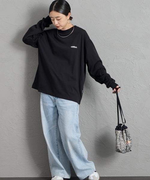 THOUSAND MILE（サウザンドマイル）の「[THOUSAND MILE/サウザンドマイル] T/Cジャージー ワンポイントロゴ刺繍ロンT（Tシャツ/カットソー・レディース・グレー/ホワイト/ブラック・S）」の13枚目の写真
