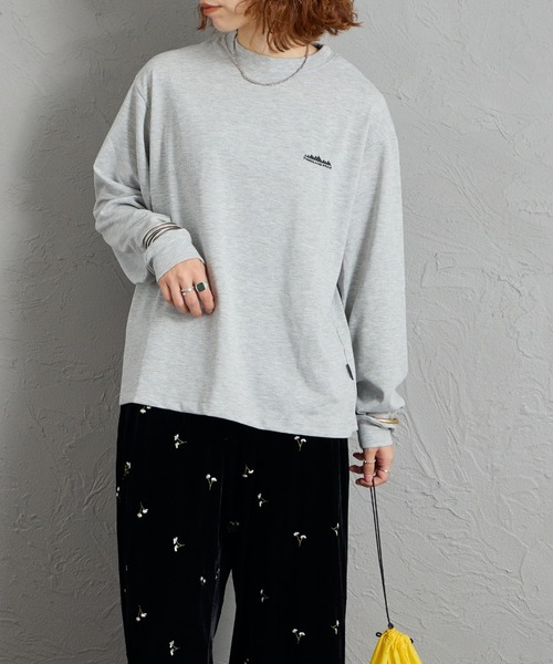 THOUSAND MILE（サウザンドマイル）の「[THOUSAND MILE/サウザンドマイル] T/Cジャージー ワンポイントロゴ刺繍ロンT（Tシャツ/カットソー・レディース・グレー/ホワイト/ブラック・S）」の8枚目の写真