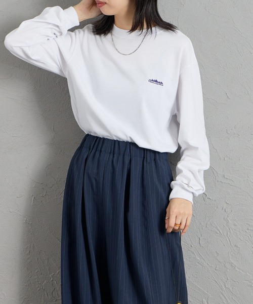 T/C針織 點綴Logo刺繡 長袖T恤
