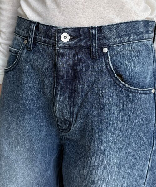 DouDou（ドゥドゥ）の「ワイドデニムパンツ（デニムパンツ・レディース・ブルー・38/36）」の14枚目の写真