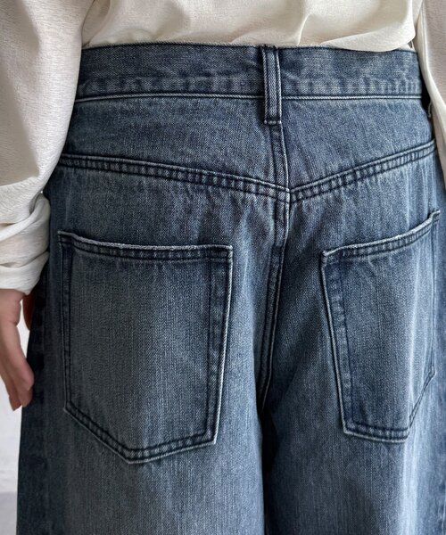DouDou（ドゥドゥ）の「ワイドデニムパンツ（デニムパンツ・レディース・ブルー・38/36）」の15枚目の写真
