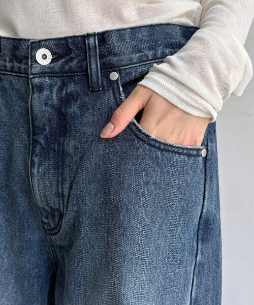 DouDou（ドゥドゥ）の「ワイドデニムパンツ（デニムパンツ・レディース・ブルー・38/36）」の16枚目の写真