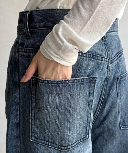 DouDou（ドゥドゥ）の「ワイドデニムパンツ（デニムパンツ・レディース・ブルー・38/36）」の17枚目の写真