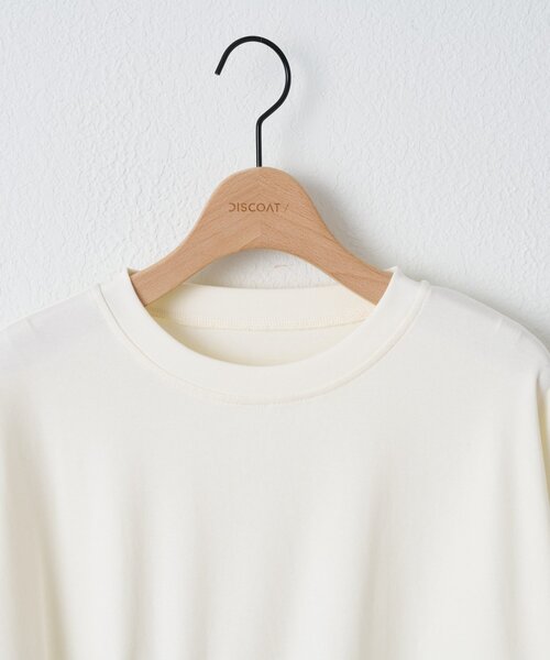 DISCOAT(ディスコート)の「【WEB限定】前リボンタックデザインロンT(Tシャツ/カットソー・レディース・グレー/ブラック/アイボリー・FREE)」の6枚目の写真