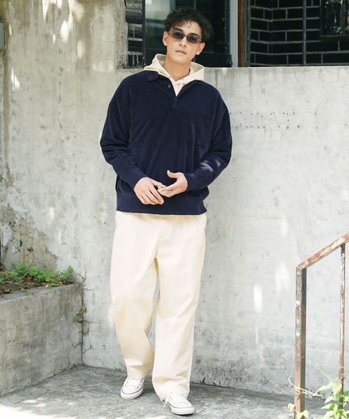 BAYFLOW(ベイフロー)の「ライトモールニットポロシャツ(ニット/セーター・メンズ・ネイビー/オレンジ/アイボリー・LARGE/MEDIUM)」の13枚目の写真