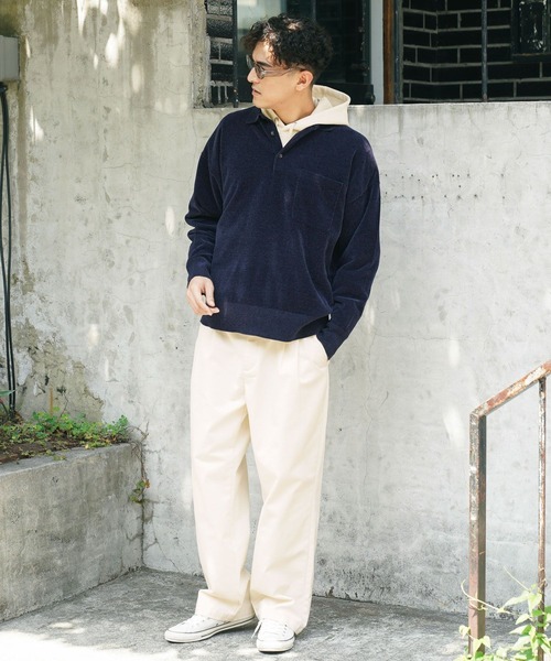 BAYFLOW(ベイフロー)の「ライトモールニットポロシャツ(ニット/セーター・メンズ・ネイビー/オレンジ/アイボリー・LARGE/MEDIUM)」の16枚目の写真