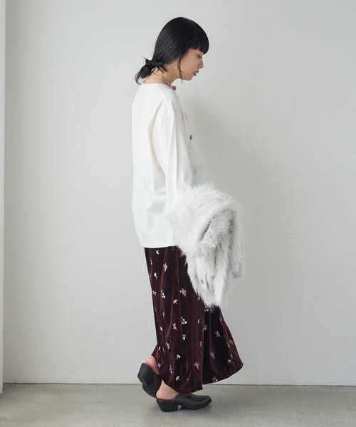 FREAK'S STORE（フリークスストア）の「花柄刺繍 ベロアスカート（スカート・レディース・ブラウン/ブラック・ﾌﾘ-）」の20枚目の写真