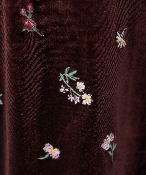 FREAK'S STORE（フリークスストア）の「花柄刺繍 ベロアスカート（スカート・レディース・ブラウン/ブラック・ﾌﾘ-）」の18枚目の写真