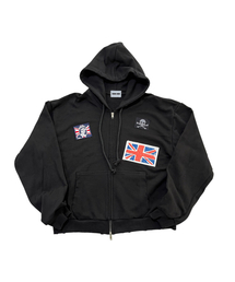 BRIT RIOT スウェットジップフーディー（ブラック）