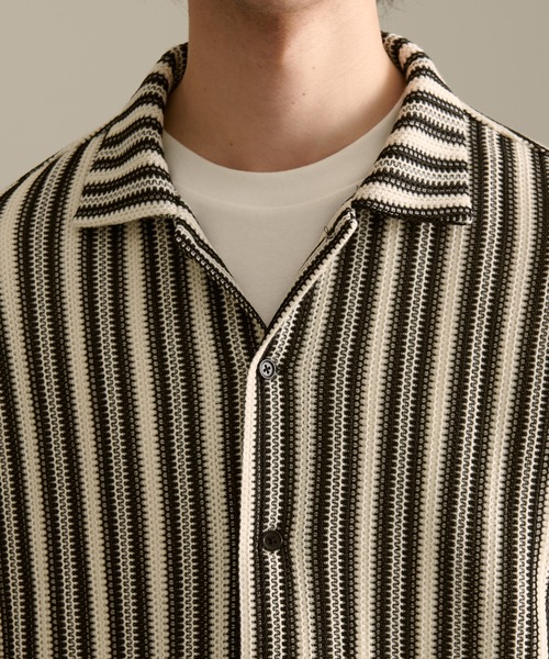 Revo.（レボ）の「バルファスレースストライプ セミオープンカラー長袖シャツ Revo.（シャツ/ブラウス・メンズ・ブラウン/ブラック・L/M）」の18枚目の写真