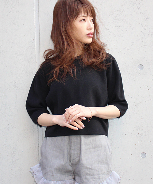 MICOAMERI(ミコアメリ)の「Vネックバックチュールニット(ニット/セーター・レディース・ブラック/ブルー系その他/グレー/ホワイト・FREE)」の11枚目の写真