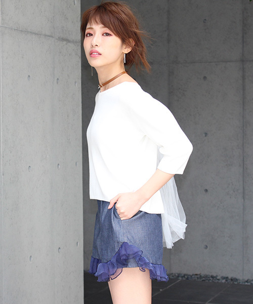 MICOAMERI(ミコアメリ)の「Vネックバックチュールニット(ニット/セーター・レディース・ブラック/ブルー系その他/グレー/ホワイト・FREE)」の20枚目の写真