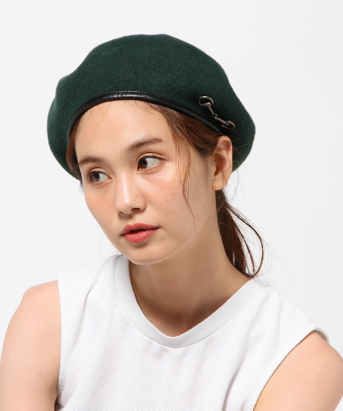 MOUSSY（マウジー）の「CHAIN BERET（キャップ・レディース・ブラック/グレー/グリーン・FREE）」の3枚目の写真