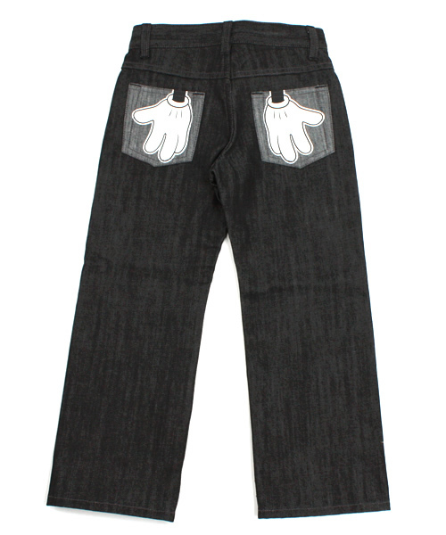 美品　X-LARGE ミッキー手ポケットデニム　ディズニー　ブラックデニム　LL XLARGE（エクストララージ）の「MICKEY HANDS BEHIND JEAN（デニム