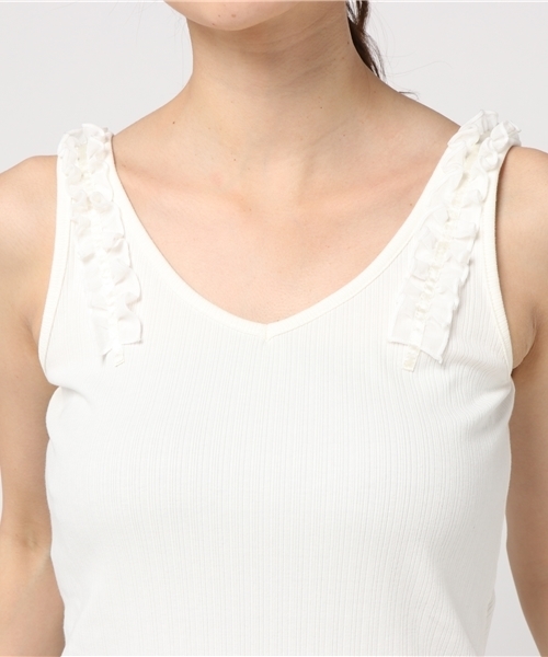 D&G COLUMBIA フリルタンクトップ ホワイト オフショルダー 楽天市場】and it ショルダーフリルタンクトップ タンクトップ