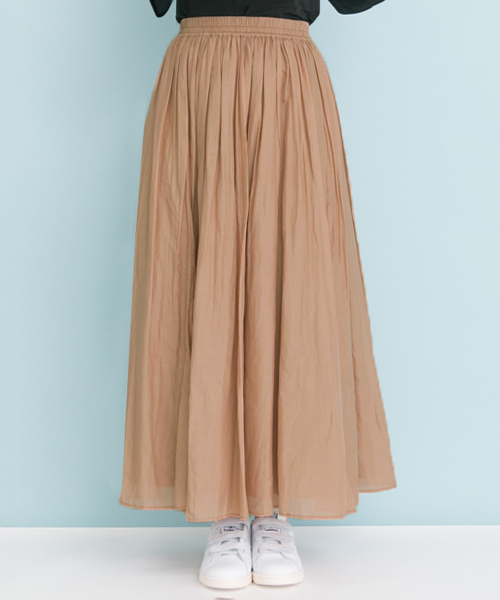 URBAN RESEARCH（アーバンリサーチ）の「 UR コットンシルクギャザースカート　（スカート・レディース・キャメル/ピンク/グレー系その他・FREE）」の9枚目の写真