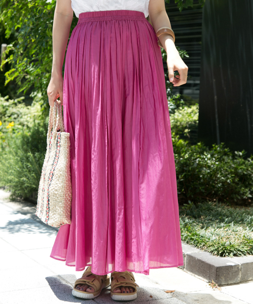 URBAN RESEARCH（アーバンリサーチ）の「 UR コットンシルクギャザースカート　（スカート・レディース・キャメル/ピンク/グレー系その他・FREE）」の16枚目の写真