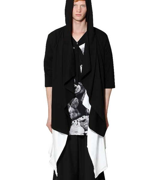 ankoROCK（アンコロック）の「７分袖レイヤーダブルフロントフードマント（テーラードジャケット・メンズ・B/A・ONE SIZE）」の2枚目の写真