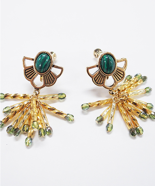 lluvia（ジュビア）の「【Lluvia/ジュビア】コロニアルフラワービーズフリンジピアス（ピアス（両耳用）・レディース・ゴールド/シルバー・FREE）」の2枚目の写真