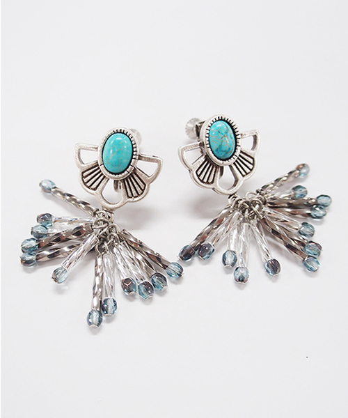 lluvia（ジュビア）の「【Lluvia/ジュビア】コロニアルフラワービーズフリンジピアス（ピアス（両耳用）・レディース・ゴールド/シルバー・FREE）」の3枚目の写真