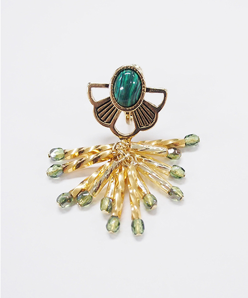 lluvia（ジュビア）の「【Lluvia/ジュビア】コロニアルフラワービーズフリンジピアス（ピアス（両耳用）・レディース・ゴールド/シルバー・FREE）」の4枚目の写真