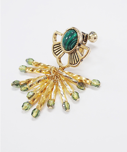 lluvia（ジュビア）の「【Lluvia/ジュビア】コロニアルフラワービーズフリンジピアス（ピアス（両耳用）・レディース・ゴールド/シルバー・FREE）」の5枚目の写真