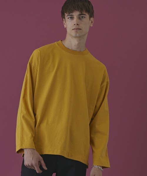 STUDIOUS(ステュディオス)の「【STUDIOUS】STUDIOUS HIGH ドライテンジククルーネックロンT(Tシャツ/カットソー・メンズ・イエロー/ホワイト/サックスブルー・1/2)」の3枚目の写真
