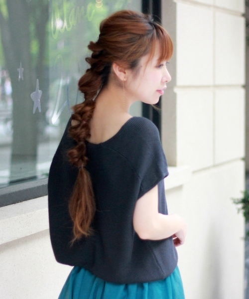 le.coeur blanc（ルクールブラン）の「麻混Vネックフレンチスリーブ（ニット/セーター・レディース・アイボリー/ピンク系その他/イエロー/ダークグレー・FREE）」の15枚目の写真