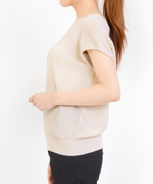 le.coeur blanc（ルクールブラン）の「麻混Vネックフレンチスリーブ（ニット/セーター・レディース・アイボリー/ピンク系その他/イエロー/ダークグレー・FREE）」の19枚目の写真