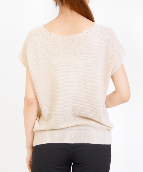 le.coeur blanc（ルクールブラン）の「麻混Vネックフレンチスリーブ（ニット/セーター・レディース・アイボリー/ピンク系その他/イエロー/ダークグレー・FREE）」の20枚目の写真