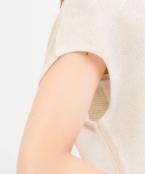 le.coeur blanc（ルクールブラン）の「麻混Vネックフレンチスリーブ（ニット/セーター・レディース・アイボリー/ピンク系その他/イエロー/ダークグレー・FREE）」の22枚目の写真