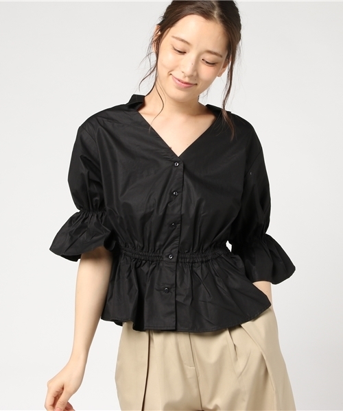 one after another NICE CLAUP（ワンアフターアナザーナイスクラップ）の「キャンディースリーブシャツ（シャツ/ブラウス・レディース・ベージュ/オフホワイト/ブラック/カーキ・FREE）」の14枚目の写真