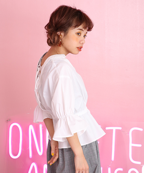 one after another NICE CLAUP（ワンアフターアナザーナイスクラップ）の「キャンディースリーブシャツ（シャツ/ブラウス・レディース・ベージュ/オフホワイト/ブラック/カーキ・FREE）」の21枚目の写真