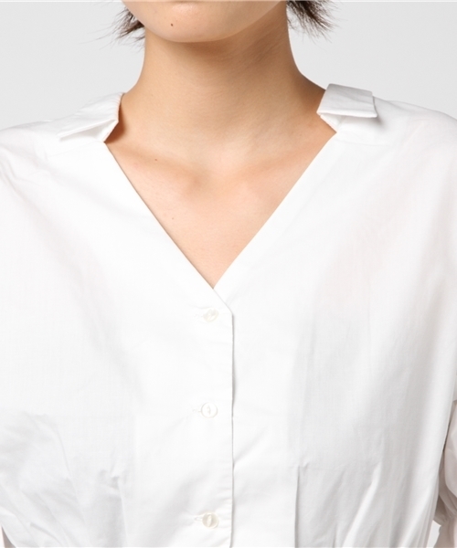 one after another NICE CLAUP（ワンアフターアナザーナイスクラップ）の「キャンディースリーブシャツ（シャツ/ブラウス・レディース・ベージュ/オフホワイト/ブラック/カーキ・FREE）」の8枚目の写真