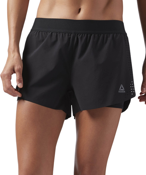 Reebok(リーボック)の「ワンシリーズ 2 in 1 ショーツ(その他パンツ・レディース・ブラック/パープル系その他・LARGE/MEDIUM/SMALL/X-LARGE)」の2枚目の写真