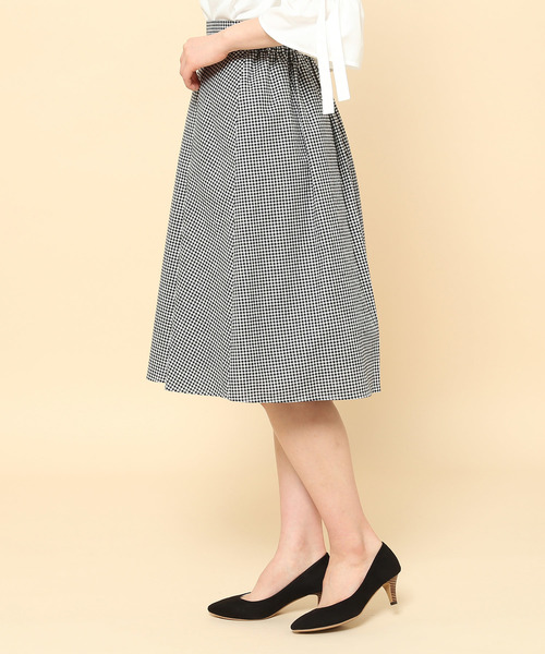 ROPE' PICNIC(ロペピクニック)の「ギンガムチェックサーキュラースカート(スカート・レディース・ブラック・36/38)」の5枚目の写真