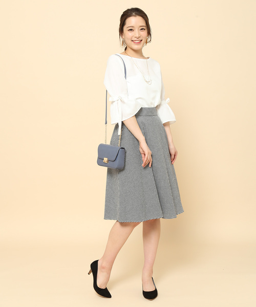 ROPE' PICNIC(ロペピクニック)の「ギンガムチェックサーキュラースカート(スカート・レディース・ブラック・36/38)」の2枚目の写真