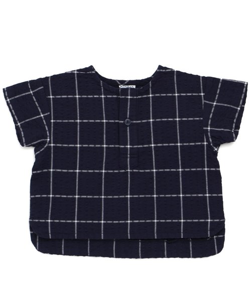 BREEZE（ブリーズ）の「ウインドウペンプルオーバーシャツ（シャツ/ブラウス・キッズ・ネイビー/オフホワイト・90/100/110/120/80/130/140/150/160）」の12枚目の写真