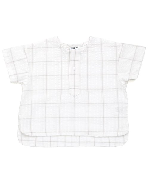 BREEZE（ブリーズ）の「ウインドウペンプルオーバーシャツ（シャツ/ブラウス・キッズ・ネイビー/オフホワイト・90/100/110/120/80/130/140/150/160）」の9枚目の写真