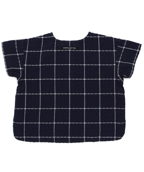 BREEZE（ブリーズ）の「ウインドウペンプルオーバーシャツ（シャツ/ブラウス・キッズ・ネイビー/オフホワイト・90/100/110/120/80/130/140/150/160）」の10枚目の写真