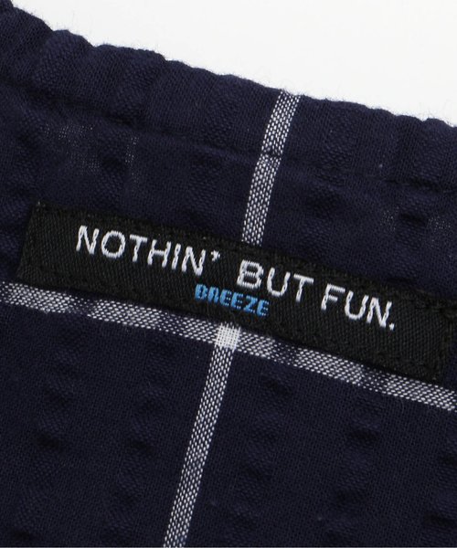 BREEZE（ブリーズ）の「ウインドウペンプルオーバーシャツ（シャツ/ブラウス・キッズ・ネイビー/オフホワイト・90/100/110/120/80/130/140/150/160）」の7枚目の写真