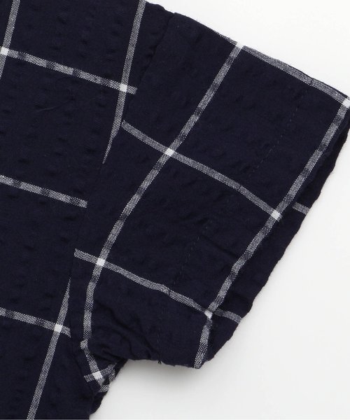 BREEZE（ブリーズ）の「ウインドウペンプルオーバーシャツ（シャツ/ブラウス・キッズ・ネイビー/オフホワイト・90/100/110/120/80/130/140/150/160）」の6枚目の写真