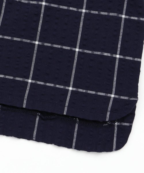 BREEZE（ブリーズ）の「ウインドウペンプルオーバーシャツ（シャツ/ブラウス・キッズ・ネイビー/オフホワイト・90/100/110/120/80/130/140/150/160）」の4枚目の写真