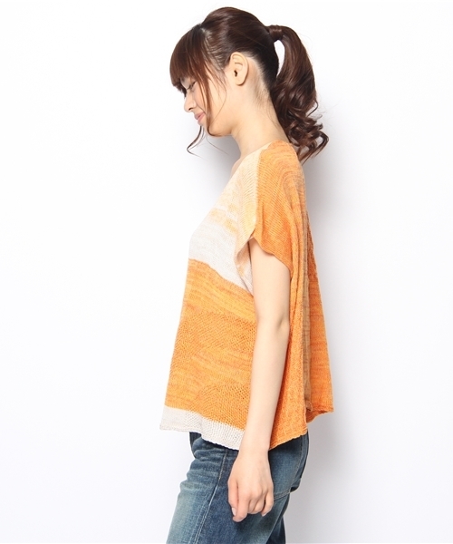 LIVETART（リヴェタート）の「tamaki niime/コットンニット (sleeveless)（ニット/セーター・レディース・オレンジ系その他・FREE）」の3枚目の写真