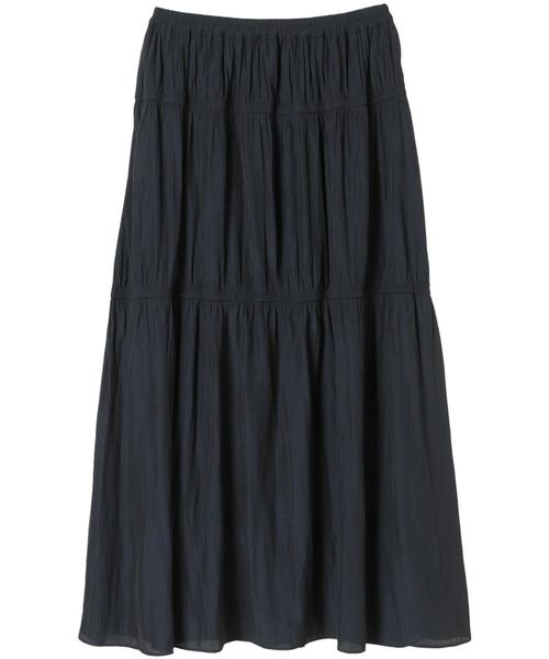 YECCA VECCA（イェッカヴェッカ）の「シャーリングギャザースカート（スカート・レディース・ネイビー/グリーン/キャメル・FREE）」の6枚目の写真