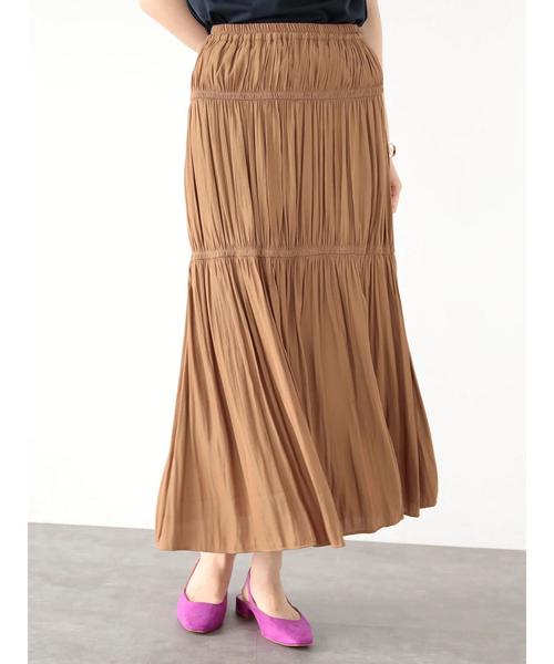 YECCA VECCA（イェッカヴェッカ）の「シャーリングギャザースカート（スカート・レディース・ネイビー/グリーン/キャメル・FREE）」の8枚目の写真