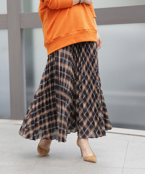 クリス-ウェブ 佳子さんコラボプリーツチェックスカート