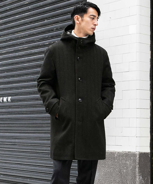 green label relaxing（グリーンレーベルリラクシング）の「[OCEANS12月号掲載] CM K テックツイード フード コート  ＜機能性生地/保温性＞ ◆（その他アウター・メンズ・ベージュ/ネイビー/オリーブ・SMALL/MEDIUM/LARGE/X-LARGE/X-SMALL）」の22枚目の写真